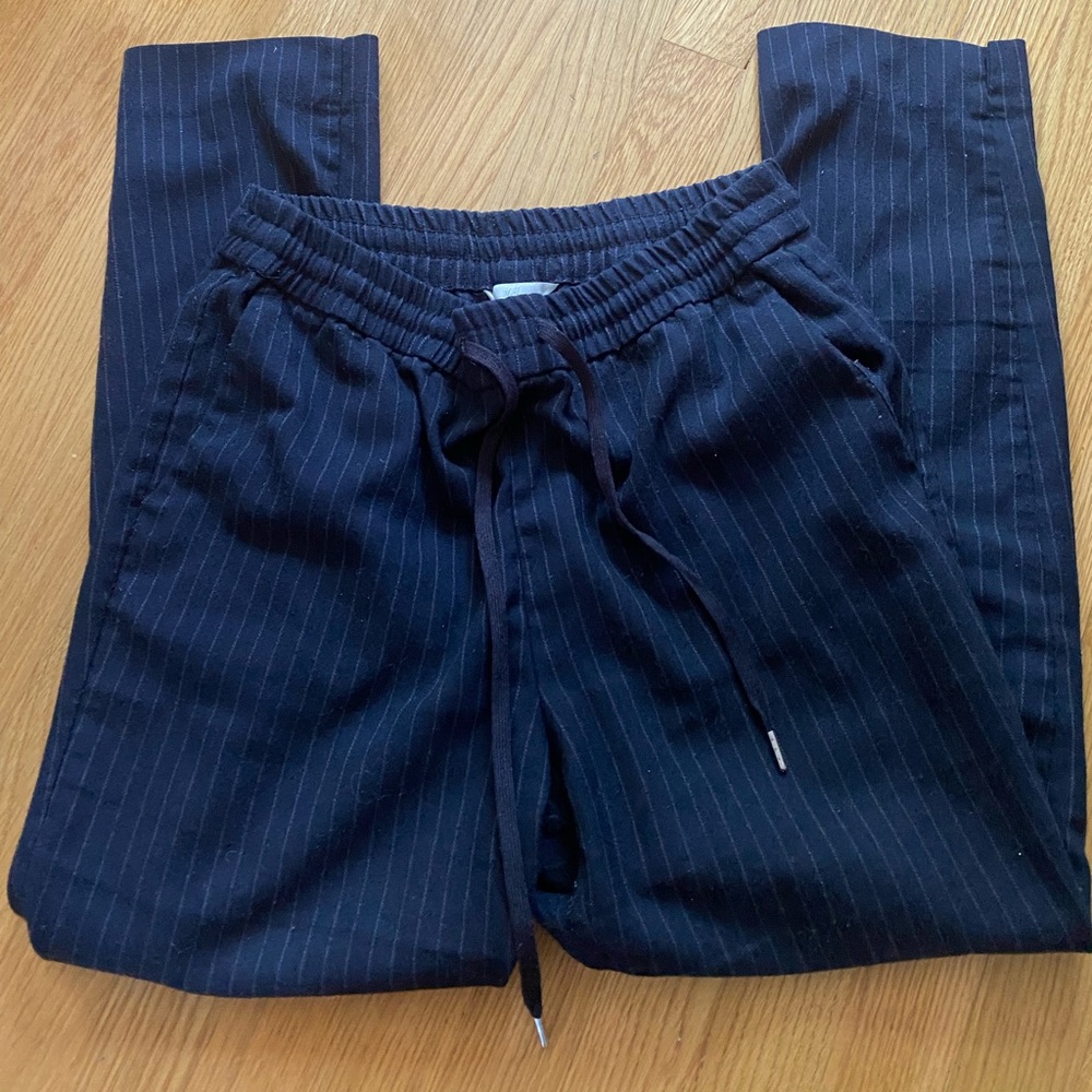 Striped navy blue H&M work pants size 10